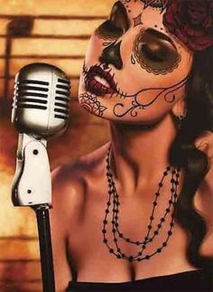 Art Chicano, Catrina Tattoo, Market Art, Day Of The Dead Art, Sugar Skull Makeup, Make Up Inspiration, Day Of The Dead Skull