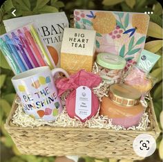 a basket filled with lots of different items