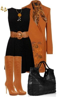 فستان سهرة, Complete Outfits, 가을 패션, Mode Vintage, Work Attire, Work Fashion, Brown Boots, Look Fashion, Classy Outfits