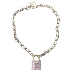 Chanel Light Gold CC Lavender Lock Pendant Necklace *Marked 18 *Made in Italy *Comes with the original box and pouch -The length is about 17". -The pendant is approximately 1.5" x 1" -In an excellent condition. There is a light scratch next to the cc. AB8138-00585 Lock Pendant, Gold Light, Chains Necklace, Original Box, Lavender, In Italy, Chanel, Jewelry Necklaces, Pouch