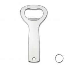 an open bottle opener with a ring on the bottom and two holes in the middle