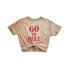 Go to hell brown red polyvore moodboard filler Beige Crop Top, Crop Tops Shirts, Moodboard Pngs, Ripped Shirts, Beige Crop Tops, Beige T Shirt, Png Clothes, Oversized Crop Top, Beige T Shirts