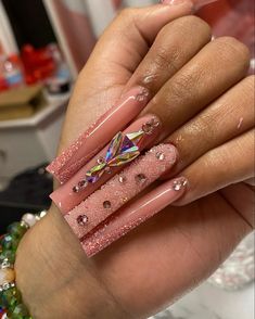 Birthday Nail Set Ideas Pink, Birthday Nail Set Ideas, Doing Nails, Cute Acrylic Nail Designs, Glow Nails, Long Acrylic Nails Coffin