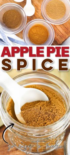 homemade apple pie spice recipe in a jar