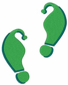 two green question marks on white background