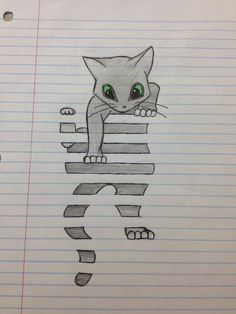 a drawing of a cat sitting on top of a stack of books with the letter c