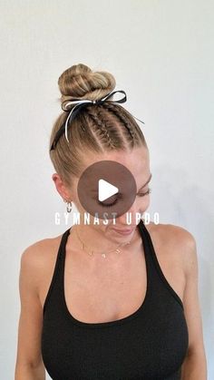 Gymnastics Ponytail Hairstyles, Cute Competition Hairstyles, Gymnastics Braided Hairstyles, Gymnastics Hair Tutorial, Cute Gymnastics Competition Hair, Gymnastics Hair Styles For Meets, Gymnastics Meet Hairstyles Easy, Easy Gymnastics Hairstyles For Practice, Hair For Gymnastics Meets