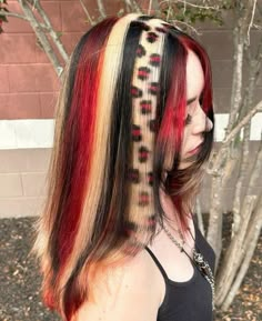 Racoon Hair, Cheetah Print Hair, Red Hair With Highlights, Leopard Print Hair, Leopard Hair, Cute Hair Colors, Hair Streaks, Dyed Hair Inspiration