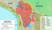 a map of chile showing the location of several major cities and their respective locations in red