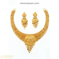 New Arrivals - Latest gold and diamond jewelry collection - Totaram Jewelers Online 22 Carat Gold Jewellery, South Indian Jewelry, Indian Necklace, Gold Necklaces, Temple Jewellery, Indian Bride, Bridal Wear