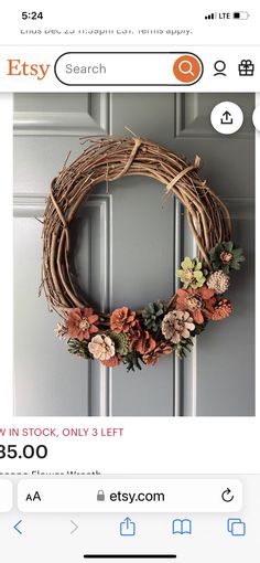 an image of a wreath on the front door