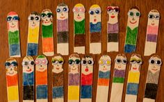 popsicle stick art project for kids to make with their own faces and clothes pegs