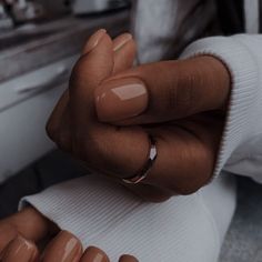 Short Acrylic Nails For Black Skin, Natural Mani Pedi Combos, Solid Powder Nails, Nails For Typing Jobs, Gel Builder Nails Natural, Feminine Nails Classy Chic, Gel Mani Short Nails Fall, Brown Nails On Black Women