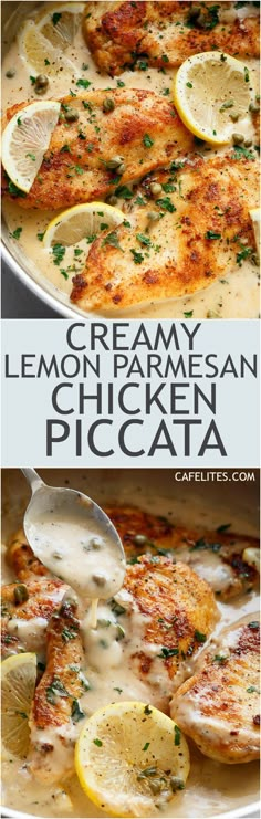 chicken piccata with lemons and parmesan sauce