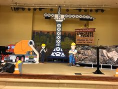 construction themed stage set up for children's play