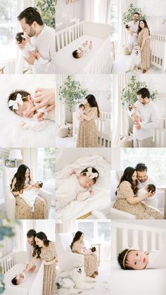 a couple cuddles in their crib while the baby sleeps on her stomach