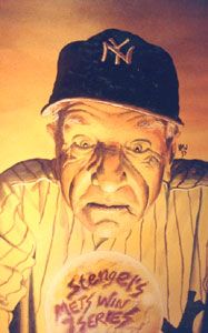 a painting of a baseball player holding a plate with writing on it that says, george s whitner