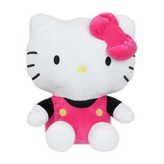 a hello kitty stuffed animal with a pink bow on its head