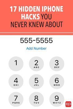 a phone with the text 17 hidden iphone hacks you never knew about 55 - 555