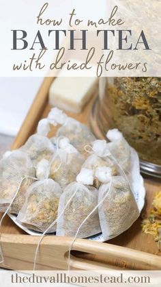 How To Make Homemade Bath Tea Bags - The Duvall Homestead Dry Potpourri Recipes, Homemade Tea Bags, Homestead Gifts, Herbal Business, Orchard Ideas, Diy Tea Bags