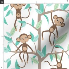 monkeys are sitting on the branches of a tree