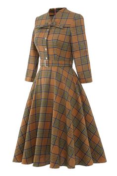 Womens Plaid Dress, Vintage Cotton Dress, Plaid Dress Vintage, Sweat Vintage, Robes Vintage, Vintage 1950s Dresses, Pin Up Dresses, Retro Mode, England Fashion