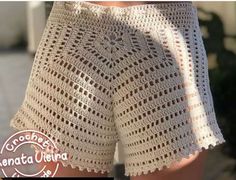 the shorts are crocheted and have holes in them