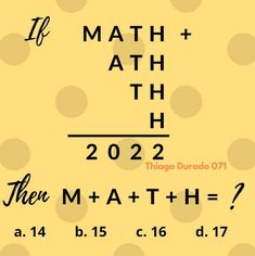 a yellow poster with black dots and the words math + math = ahh, then math = ahh