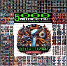 the best sport bundle for college football with over 500 stickers, including logos and numbers