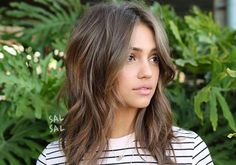 How To Know If A Medium-Length Layered Haircut Is Right For You Shag With Long Curtain Bangs, Wavy Shag, Long Curtain Bangs, Ash Brown Balayage, Growing Your Hair Out, Bronze Highlights, Ash Brown Hair, Barrel Curls, Medium Length Hair With Layers