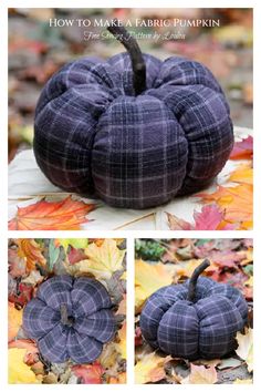 the instructions for how to make a fabric pumpkin