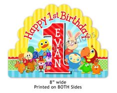 the first birthday card for ryan's 1st birthday is shown with an animal theme