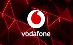 the vodafone logo on a red background