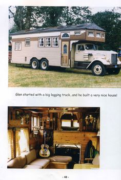 an advertisement for a mobile home with pictures of the interior and exterior