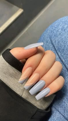 College Acrylic Nails, Trendy Acrylic Nail Designs Neutral, Simple Summer Coffin Acrylic Nails, Short Coffin Acrylic Nails Neutral Colors, Long Acrylic Nails Easy Design, Summer Vibes Nail Art, Acrylic Nails For Europe, Cute Basic Birthday Nails, Manager Nails