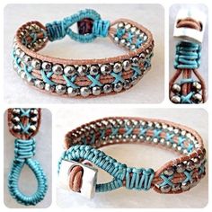 Wrap Armband, Bracelets Leather, Beaded Wrap Bracelets, Hematite Beads, Hippie Jewelry, Bead Leather, Bracelet Tutorial, Bracelet Crafts, Diy Schmuck