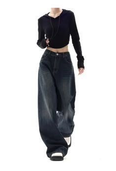 Introducing our "Grunge Goddess Oversized Denim Elegance" – a fashion statement that effortlessly combines the rebellious spirit of grunge with the timeless allure of oversized denim. Embrace the raw and edgy aesthetics of the Y2K era with a touch of Harajuku flair, as these high-waisted, wide-leg jeans redefine casual elegance. Baggy Wide Leg Hip Hop Jeans, Baggy Full-length Hip Hop Jeans, Baggy Full Length Hip Hop Jeans, Hip Hop Style Baggy Full Length Jeans, Baggy High Rise Flare Jeans For Streetwear, Trendy Baggy Dark Wash Flare Jeans, Baggy High Rise Hip Hop Jeans, Baggy Hip-hop Jeans For Fall, Oversized Wide Leg Hip Hop Jeans