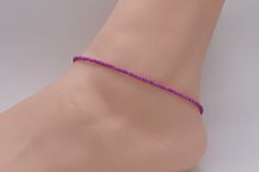 .  Beach Anklet, Beaded Anklet, Anklet Jewelry, Ankle Bracelet, Boho Anklet, Hippie Anklet, Gift For Her, Women's, Pink Anklet, Hippie Anklet Dainty anklet is made with 11/0 Czech pink seed beads with 2mm silver filled beads with a lobster clasp.  All items in my store are made buy me. Please send me a message if you want a custom order or need a size that is not listed in the drop down menu.  Size: Measure your anklet above the anklet bone with measuring tape. With that measurement add a half a Adjustable Purple Anklets, Ankle Wrap Anklets With Tiny Beads For Gifts, Handmade Purple Anklets As Gift, Beaded Anklets With Ankle Strap For Gifts, Beaded Anklets With Ankle Strap As Gift, Beaded Ankle Wrap Anklet, Adjustable Purple Anklets As Gift, Pink Anklet, Dainty Anklet