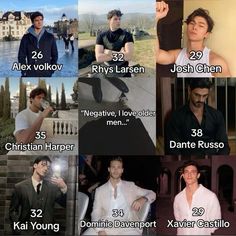 many different pictures of men with names in them