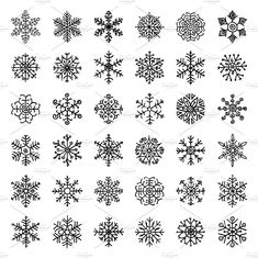 a collection of snowflakes