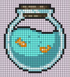 a cross stitch pattern with a teapot in the shape of a pixellated image