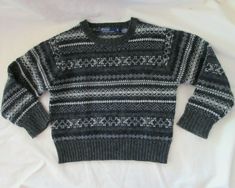 POLO RALPH LAUREN Boys Size 4 Blue Gray Lambswool Fair Isle Sweater  Nice sweater. Multi-color grays and blue. Smooth and soft. Made in Hong Kong. May be vintage. $3.99 Shipping to USA. USPS First Class Mail. SHIPS FAST!! 9041802 Ralph Lauren Boys, Fair Isle Knitting, Fair Isle Sweater, Cool Sweaters, Fair Isle, Blue Gray, Polo Ralph, Knit Sweater, Blue Grey