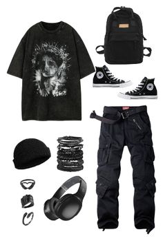 y2k, grunge, all black outfit idea | outfit/ accessories info in my kit Men Grunge Outfits, Grudge Outfits, Grunge Outfits Men, Y2k Outfits Men, Grunge Fits, All Black Fashion, Guys Clothing Styles, Pinterest Outfits