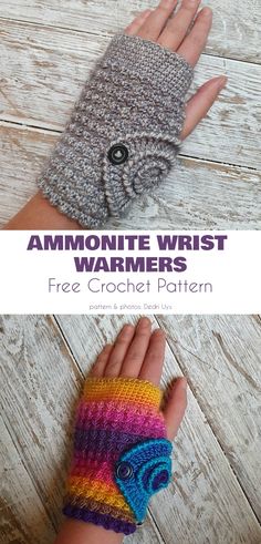 the arm warmers are knitted and ready to be worn on someone's hand