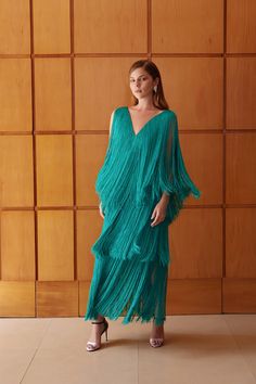 LUCERO DRESS IN TEAL – No Pise La Grama Web Teal Womens Outfits, Teal Summer Dress, Mexico Destination Wedding Guest Dress, Fringe Dress Formal, Teal Dress For Wedding, Destination Wedding Guest Dress, Teal Lace Dress, Teal Outfits, Formal Wedding Attire