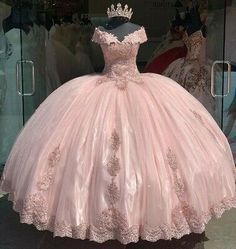 Modest Ball Gown, Pink Quinceanera Dresses, Xv Dresses, Pink Quinceanera, Quinceanera Pink, Quinceanera Themes Dresses, Pink Quince, Dresses Off Shoulder, Quinceñera Dresses