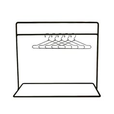 a black and white drawing of clothes hangers