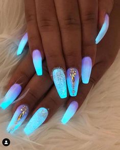 Unicorn Nails, Vibrant Nails, Nail Designs Glitter, Neon Nails