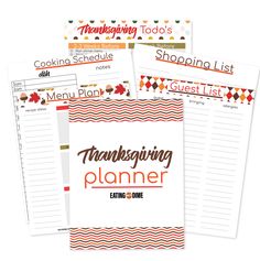 thanksgiving planner printables and shopping list