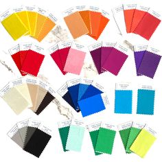 color swatches with different colors on them and the numbers in each section are shown